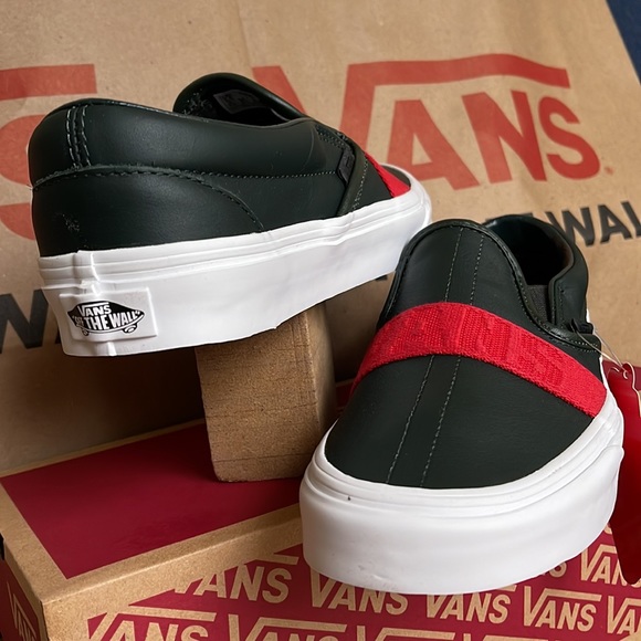 Vans Classic Slip-On W Leather & Webbing Scarabred WMNS - Picture 10 of 16